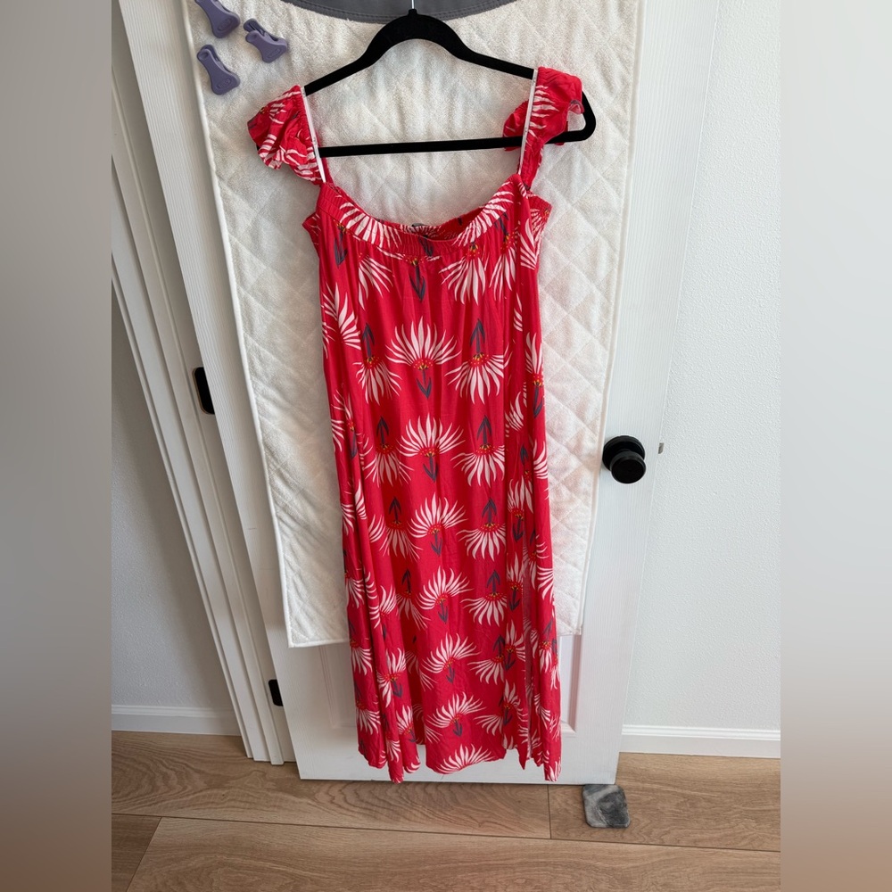NWOT Lulus Transcoso Coral Floral Print Two-Piece Maxi Dress - Picture 9 of 11